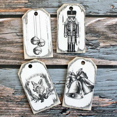 Vánoční štítky - sada 4ks, motiv #1