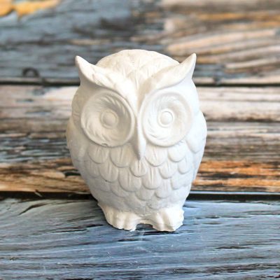Sádrová sova odlévaná bílá