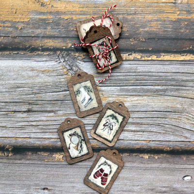 Vánoční štítky – sada 4ks, motiv #4