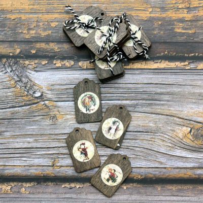 Vánoční štítky – sada 4ks, motiv #5