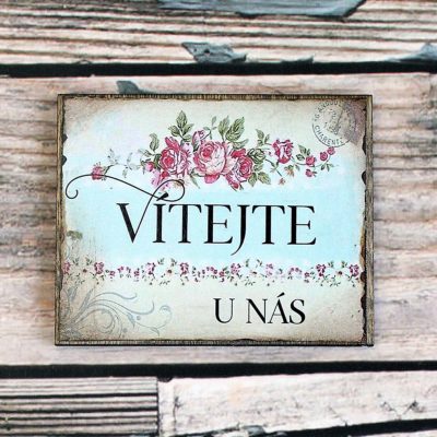Cedulka "Vítejte"