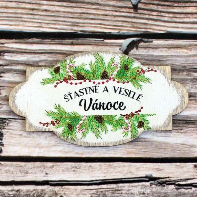 Cedulka „Šťastné a veselé Vánoce“