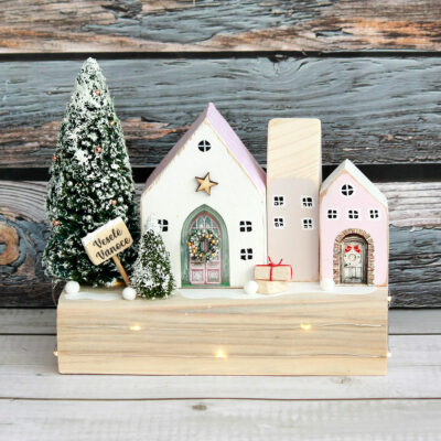 Winter houses with lights #8