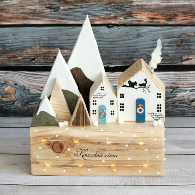 Winter houses with lights #9