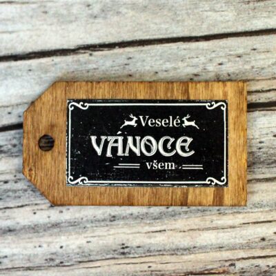 Cedulka "Veselé Vánoce všem"