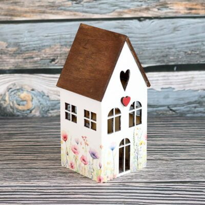 Lucerna malá s květinami