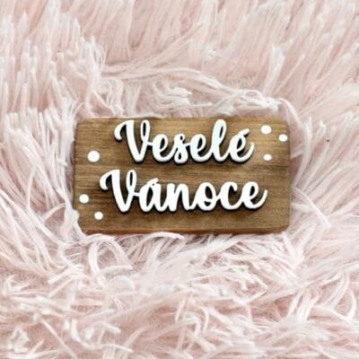 Cedulka “Veselé Vánoce” plastický 3D nápis 2