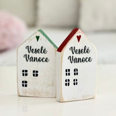 Domeček "veselé vánoce " 2 kusy