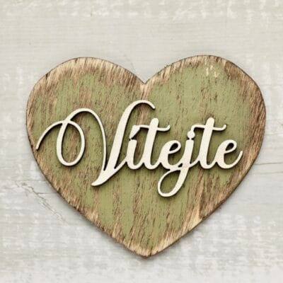 Srdce zelené s patinou - Vítejte