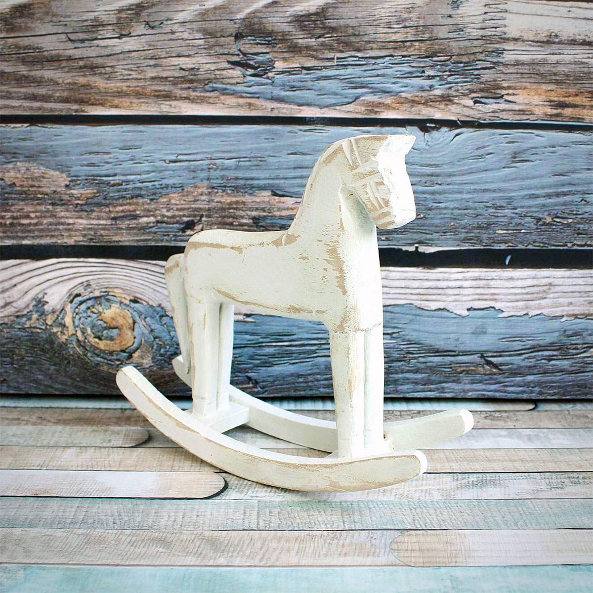 PetiteProvence.cz, white small horse with patina, decorations-0017