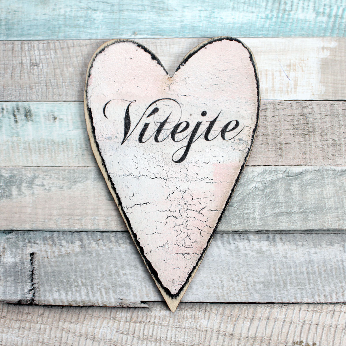 PetiteProvence.cz, big heart "Welcome" - color pink, cracked effect, ornaments-0011