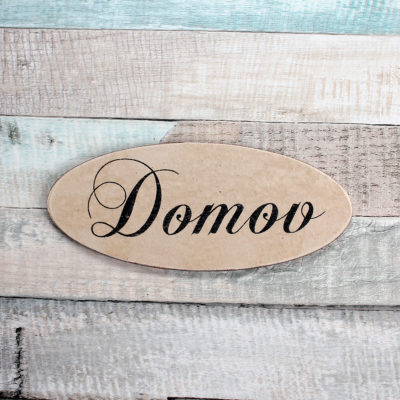 Ovál Domov - hnědý