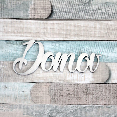 Nápis Domov - bílý