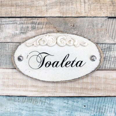 Ovál "Toaleta" - barva bílá