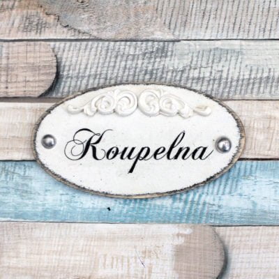 Ovál "Koupelna" - barva bílá