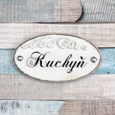 Ovál "Kuchyň" - barva bílá