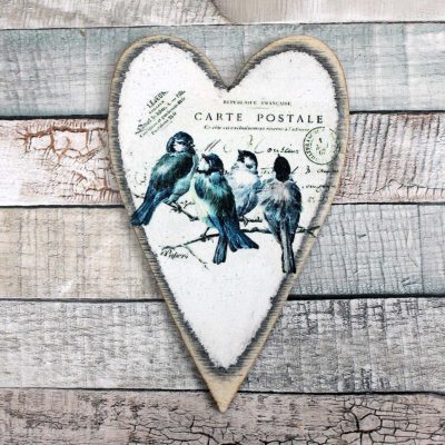 Srdce velké - motiv ptáčci