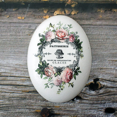 Sádrový odlitek ovál - motiv růže