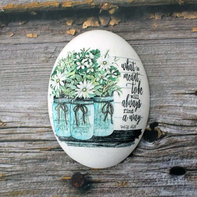 Sádrový odlitek ovál - motiv květiny