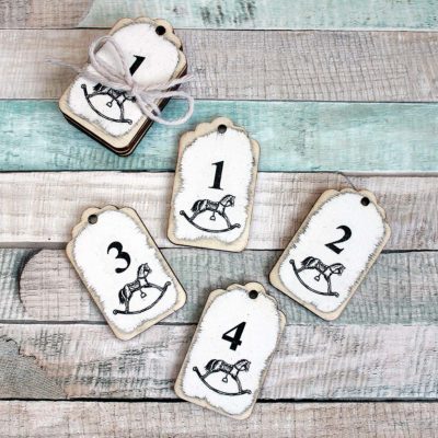 Adventní štítky - sada 4ks, motiv #3