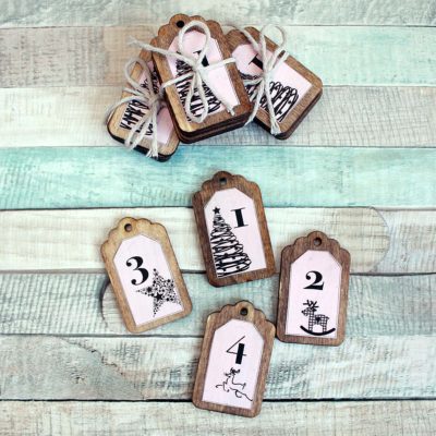 Adventní štítky - sada 4ks, motiv #6